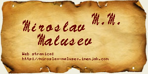 Miroslav Malušev vizit kartica